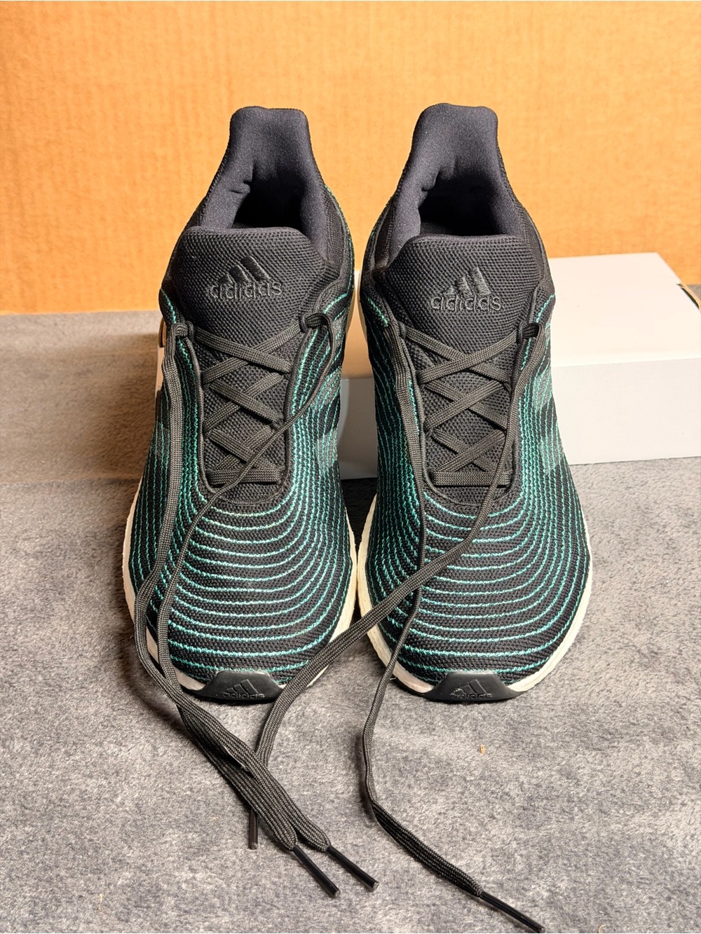 Adidas UltraBoost DNA Parley Core Black Blue Spirit Wave Men Size - Picture 6 of 11